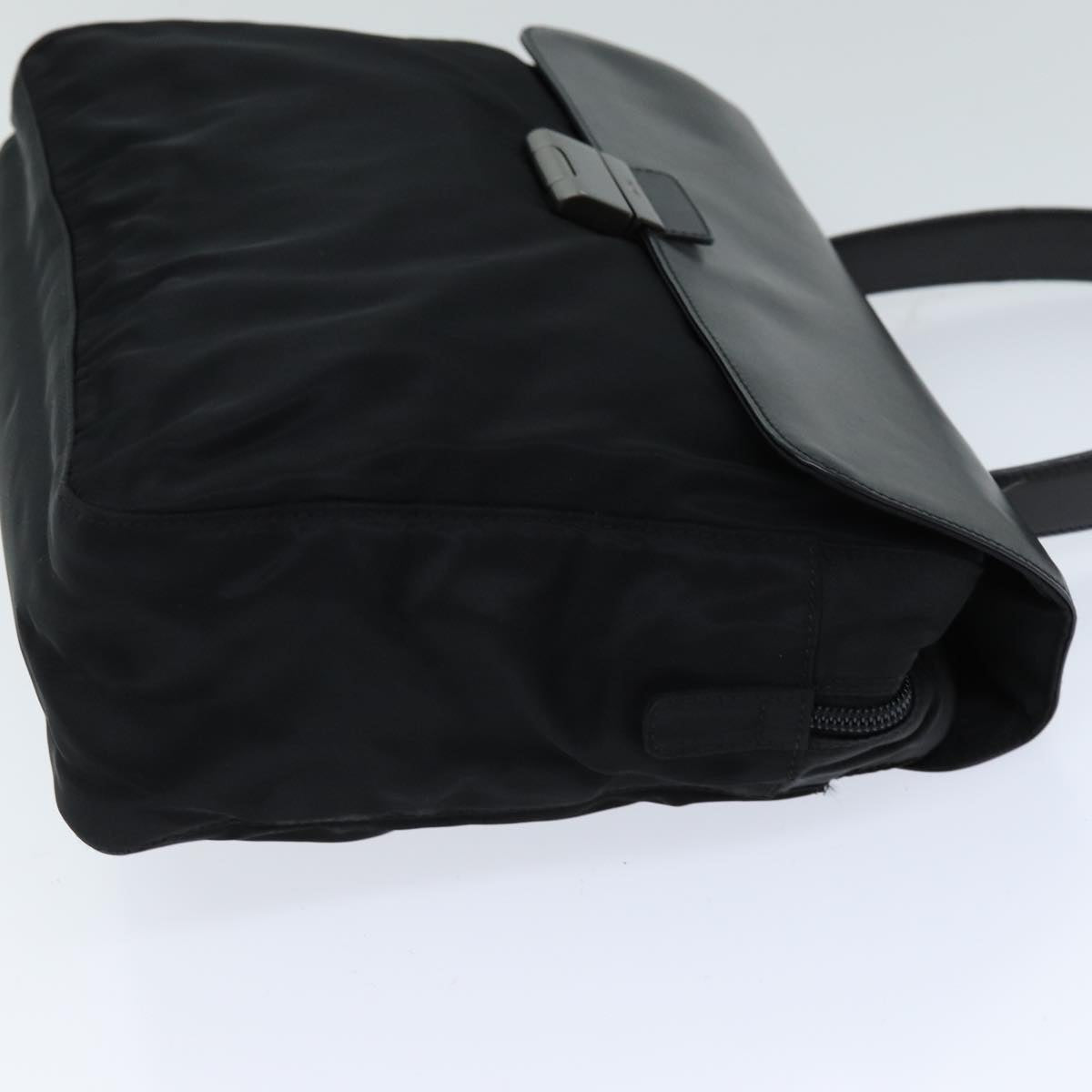 PRADA Hand Bag Nylon Black Auth 75647