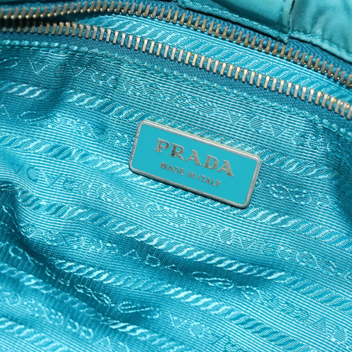 PRADA Tote Bag Nylon Turquoise Blue Auth 75648