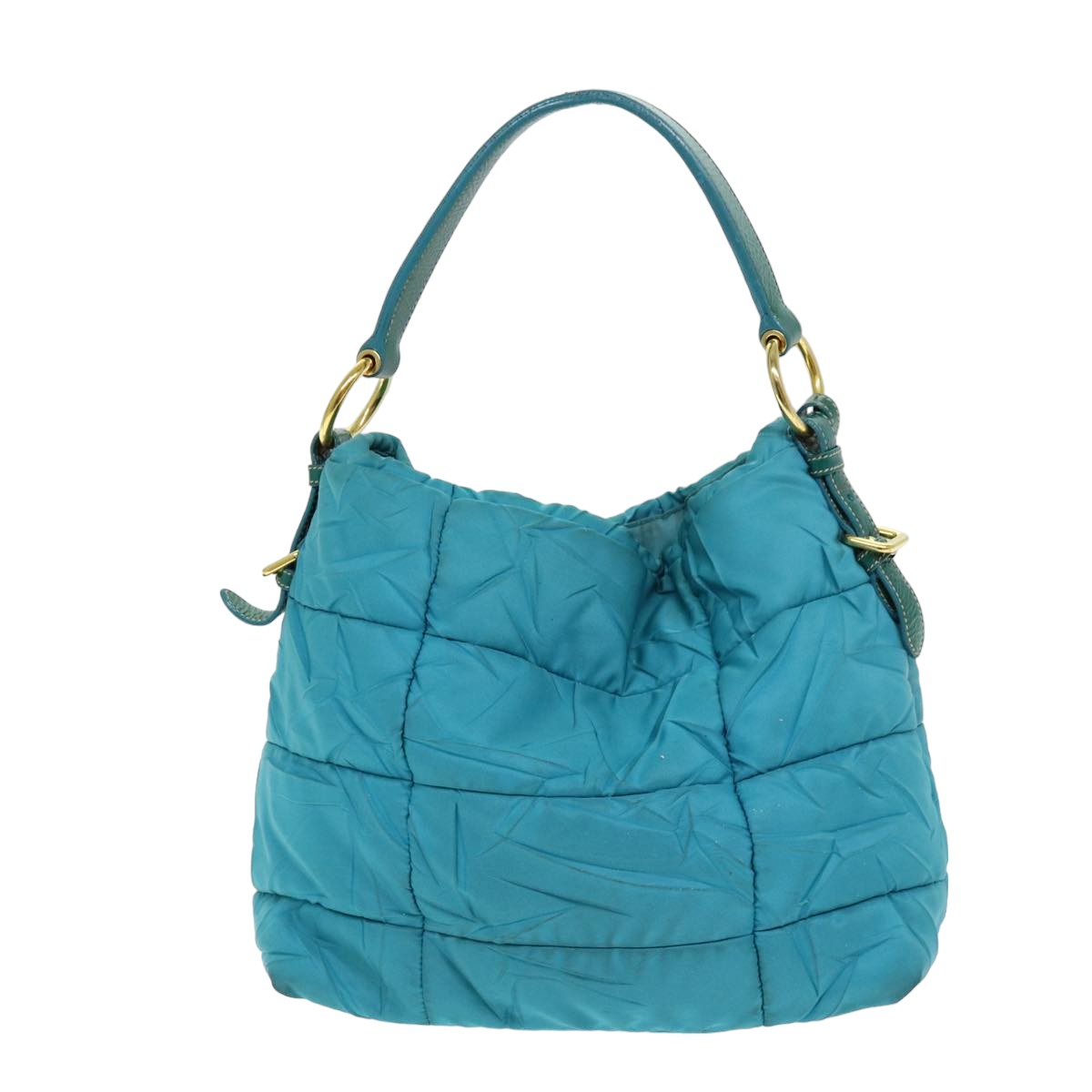 PRADA Tote Bag Nylon Turquoise Blue Auth 75648