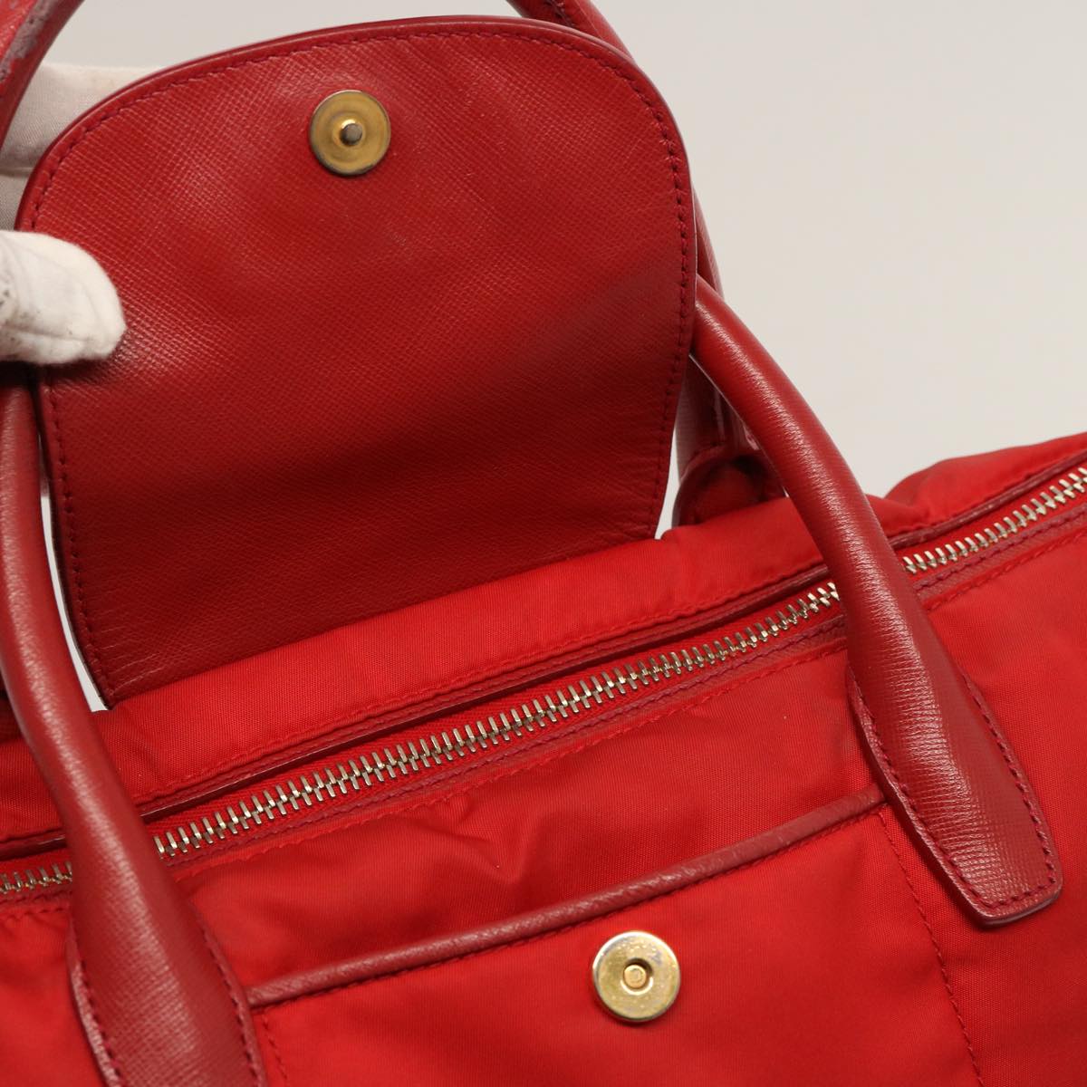 PRADA Tote Bag Nylon Red Auth 75649