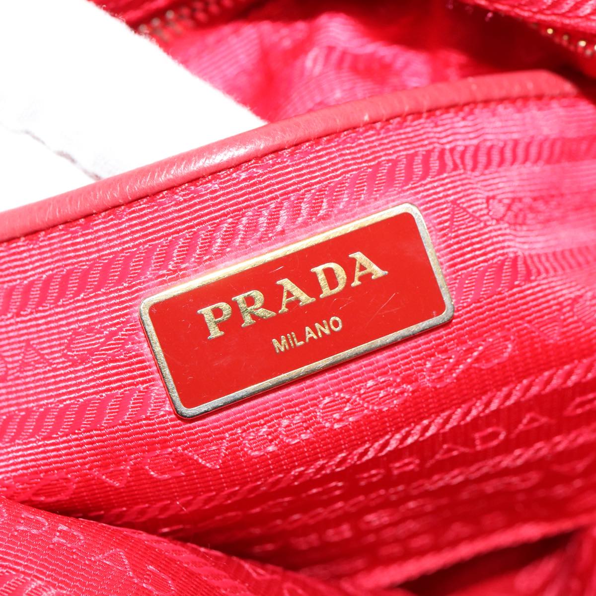 PRADA Tote Bag Nylon Red Auth 75649