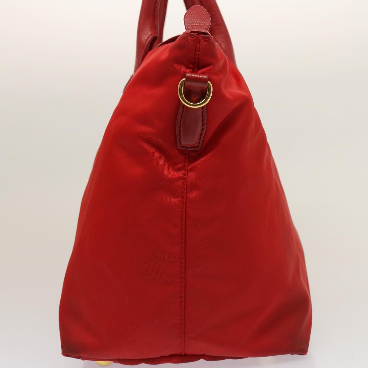 PRADA Tote Bag Nylon Red Auth 75649