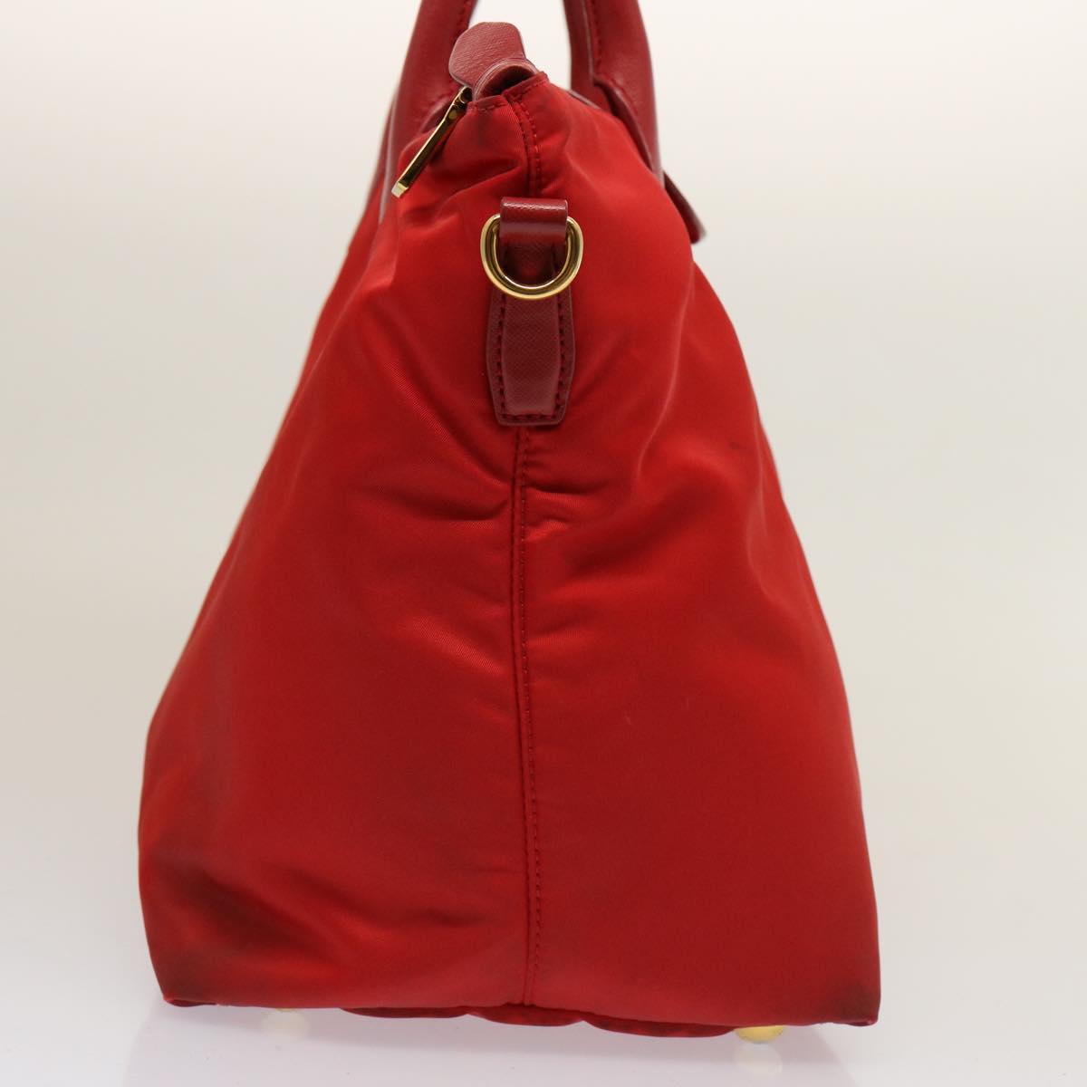 PRADA Tote Bag Nylon Red Auth 75649