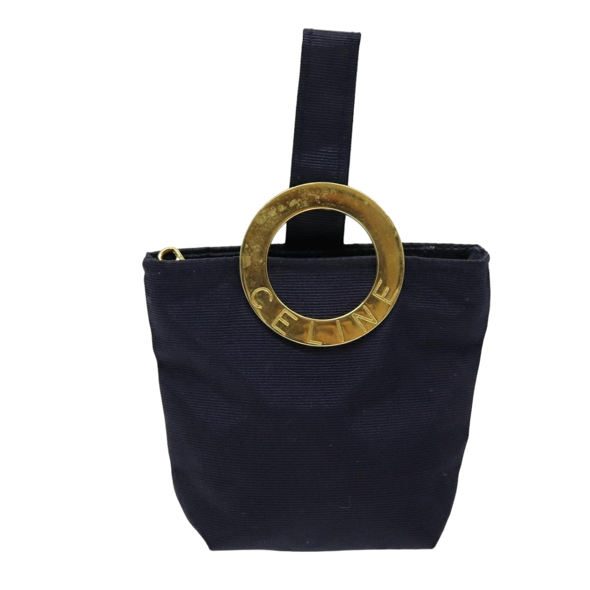 CELINE Pouch Nylon Navy Auth 75656