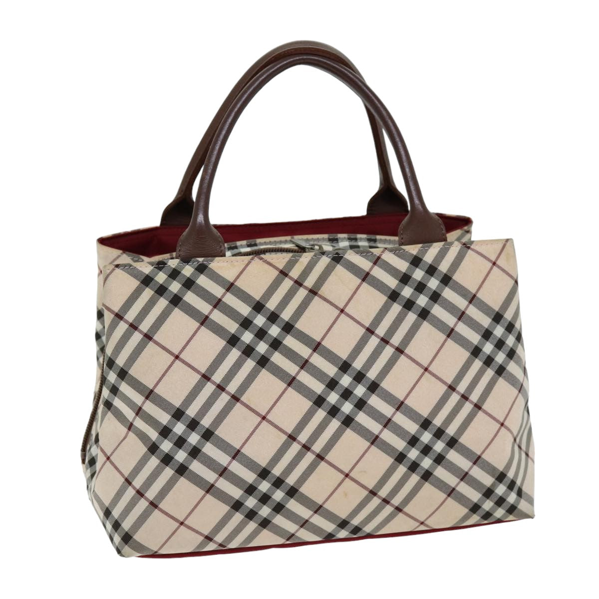 BURBERRY Nova Check Hand Bag Canvas Beige Brown Auth 75662