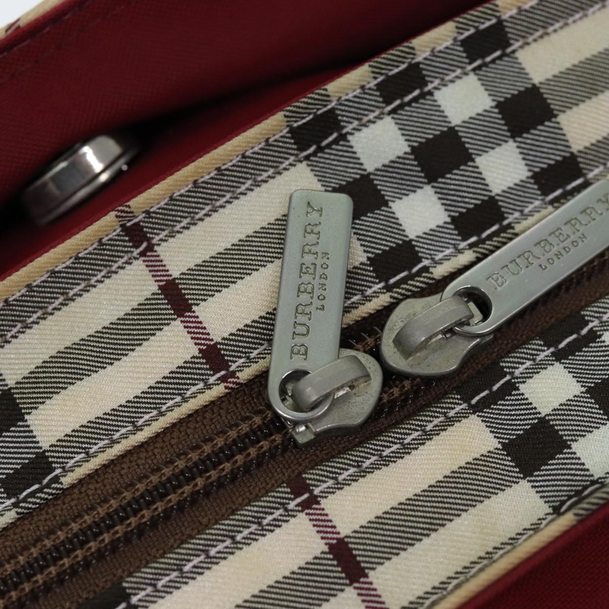 BURBERRY Nova Check Hand Bag Canvas Beige Brown Auth 75662