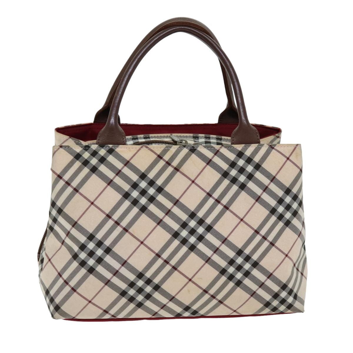 BURBERRY Nova Check Hand Bag Canvas Beige Brown Auth 75662