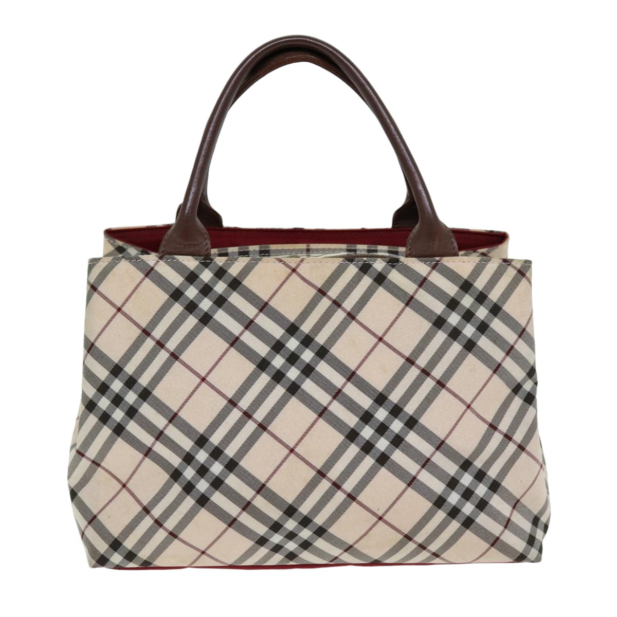 BURBERRY Nova Check Hand Bag Canvas Beige Brown Auth 75662