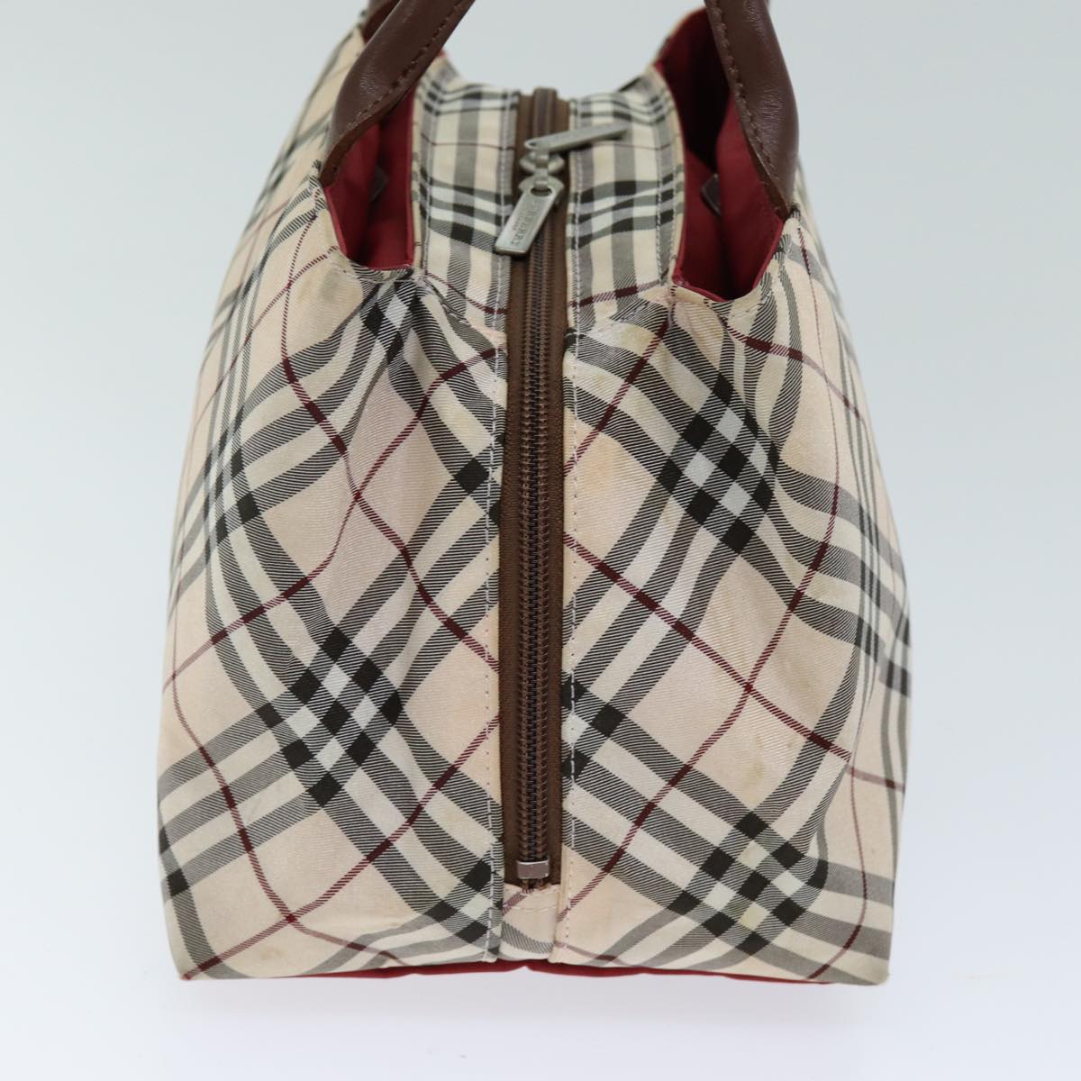 BURBERRY Nova Check Hand Bag Canvas Beige Brown Auth 75662