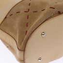 BURBERRY Shoulder Bag Suede Leather Beige Auth 75665-9