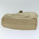 PRADA Tote Bag Nylon Beige Auth 75668-5