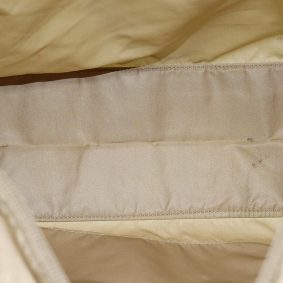 PRADA Tote Bag Nylon Beige Auth 75668