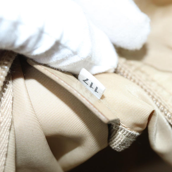 PRADA Tote Bag Nylon Beige Auth 75668
