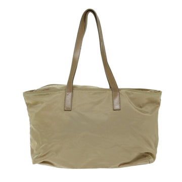 PRADA Tote Bag Nylon Beige Auth 75668 - 0