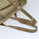 PRADA Tote Bag Nylon Beige Auth 75668-7