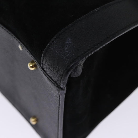 GUCCI Bamboo Tragetasche Wildleder Schwarz 002 1186 0259 Auth 75677