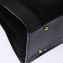 GUCCI Bamboo Tote Bag Suede Black 002 1186 0259 Auth 75677-15