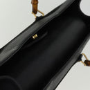 GUCCI Bamboo Tragetasche Wildleder Schwarz 002 1186 0259 Auth 75677-6