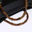 GUCCI Bamboo Tragetasche Wildleder Schwarz 002 1186 0259 Auth 75677-7