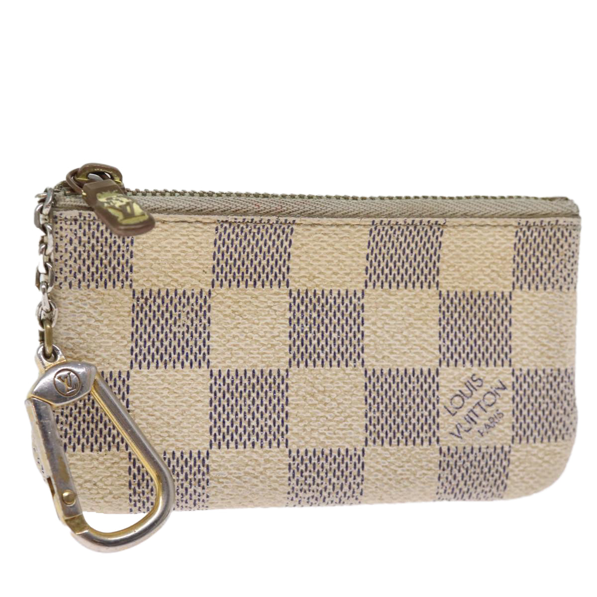 LOUIS VUITTON Damier Azur Pochette Cles Coin Purse N62659 LV Auth 75680