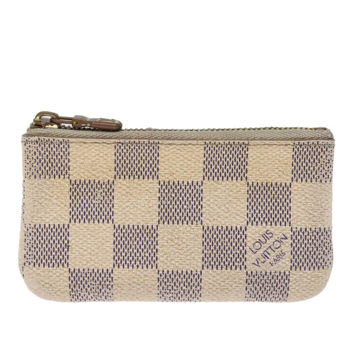 LOUIS VUITTON Damier Azur Pochette Cles Coin Purse N62659 LV Auth 75680