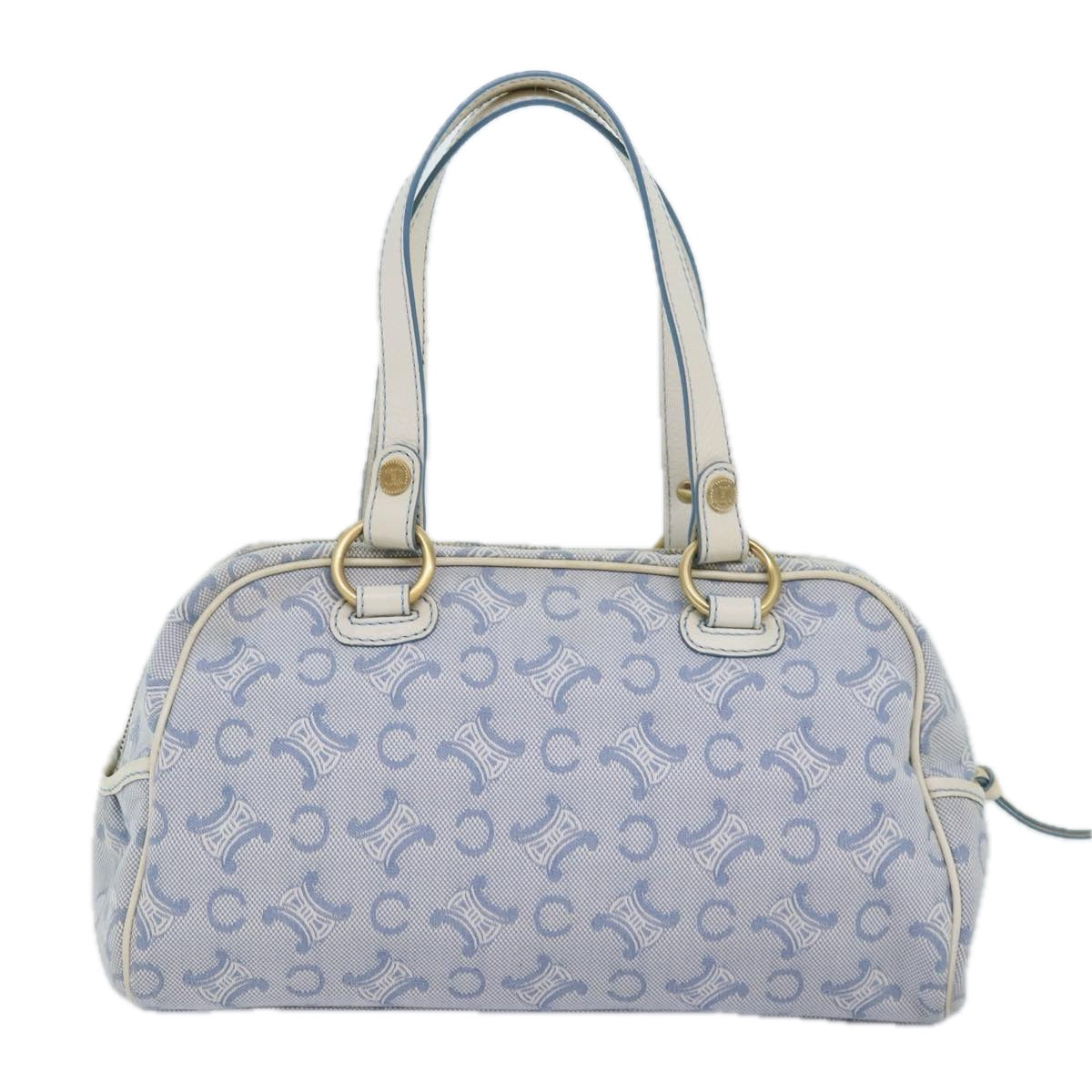 CELINE C Macadam Canvas Hand Bag Light Blue Auth 75688 - 0