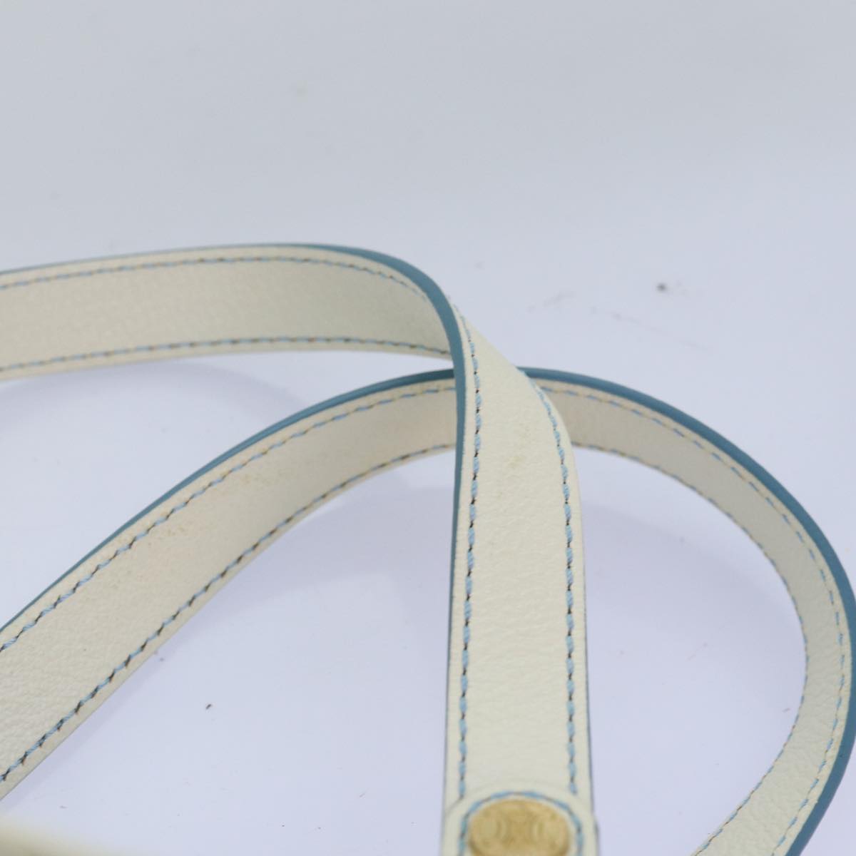 CELINE C Macadam Canvas Hand Bag Light Blue Auth 75688