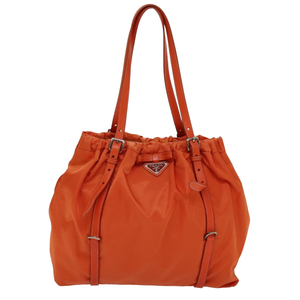 PRADA Tote Bag Nylon Orange Auth 75692 - 0
