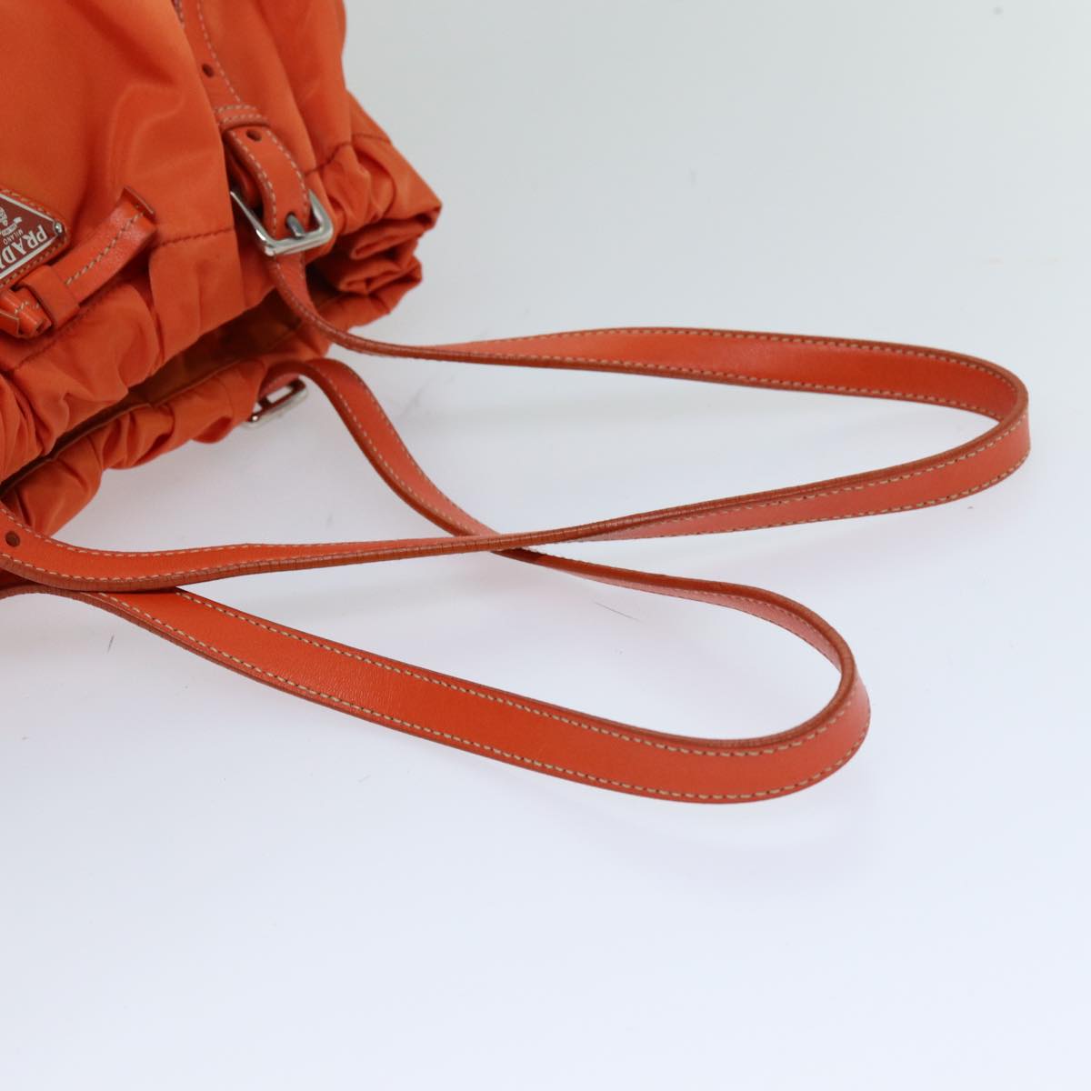 PRADA Tote Bag Nylon Orange Auth 75692