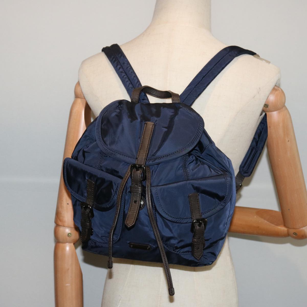 BURBERRY Backpack Nylon Navy Auth 75694