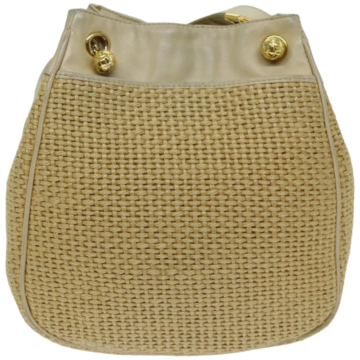 BOTTEGA VENETA Shoulder Bag straw Beige Auth 75697