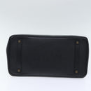 HERMES Birkin 35 Hand Bag Leather Black Gold Auth 75699-10