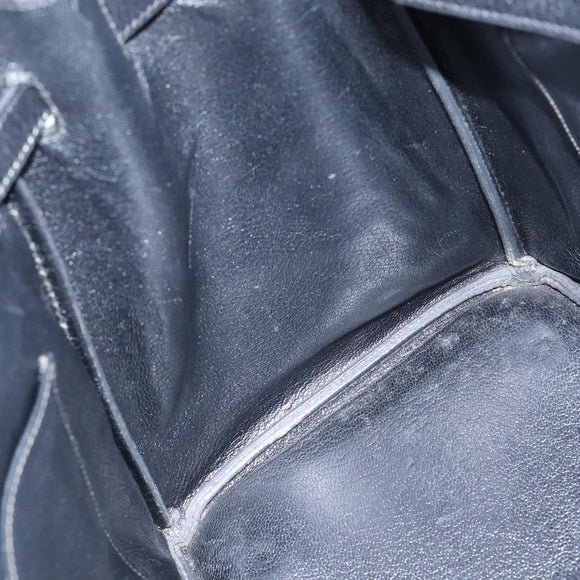 HERMES Birkin 35 Hand Bag Leather Black Gold Auth 75699