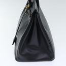 HERMES Birkin 35 Hand Bag Leather Black Gold Auth 75699-4