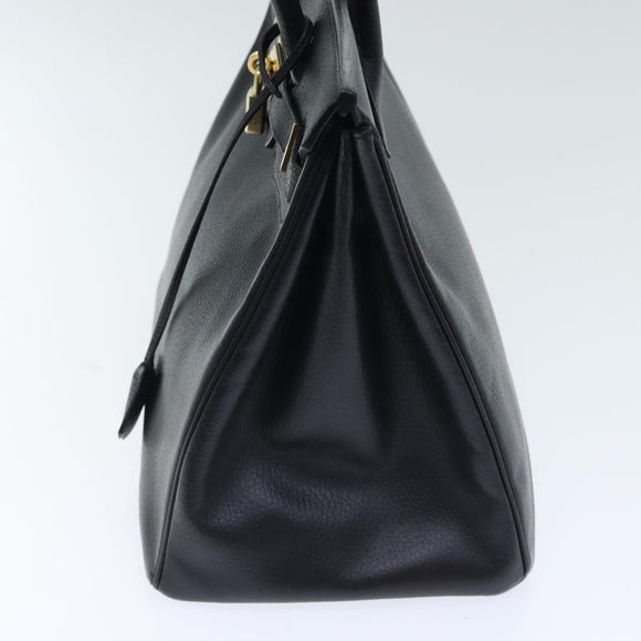 HERMES Birkin 35 Hand Bag Leather Black Gold Auth 75699