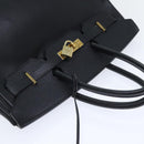 HERMES Birkin 35 Hand Bag Leather Black Gold Auth 75699-6