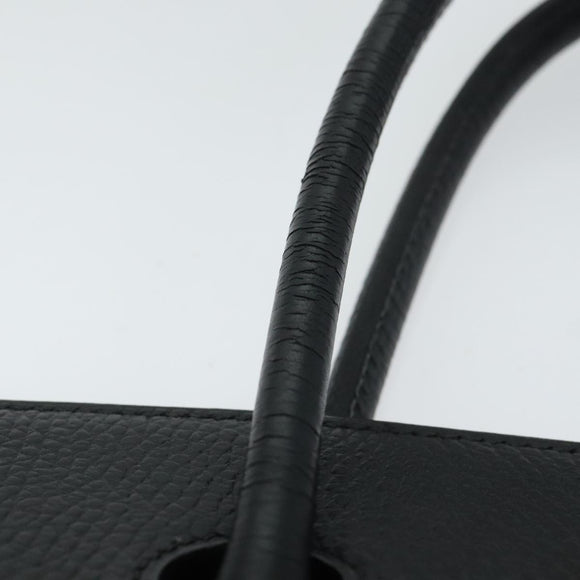 HERMES Birkin 35 Hand Bag Leather Black Gold Auth 75699