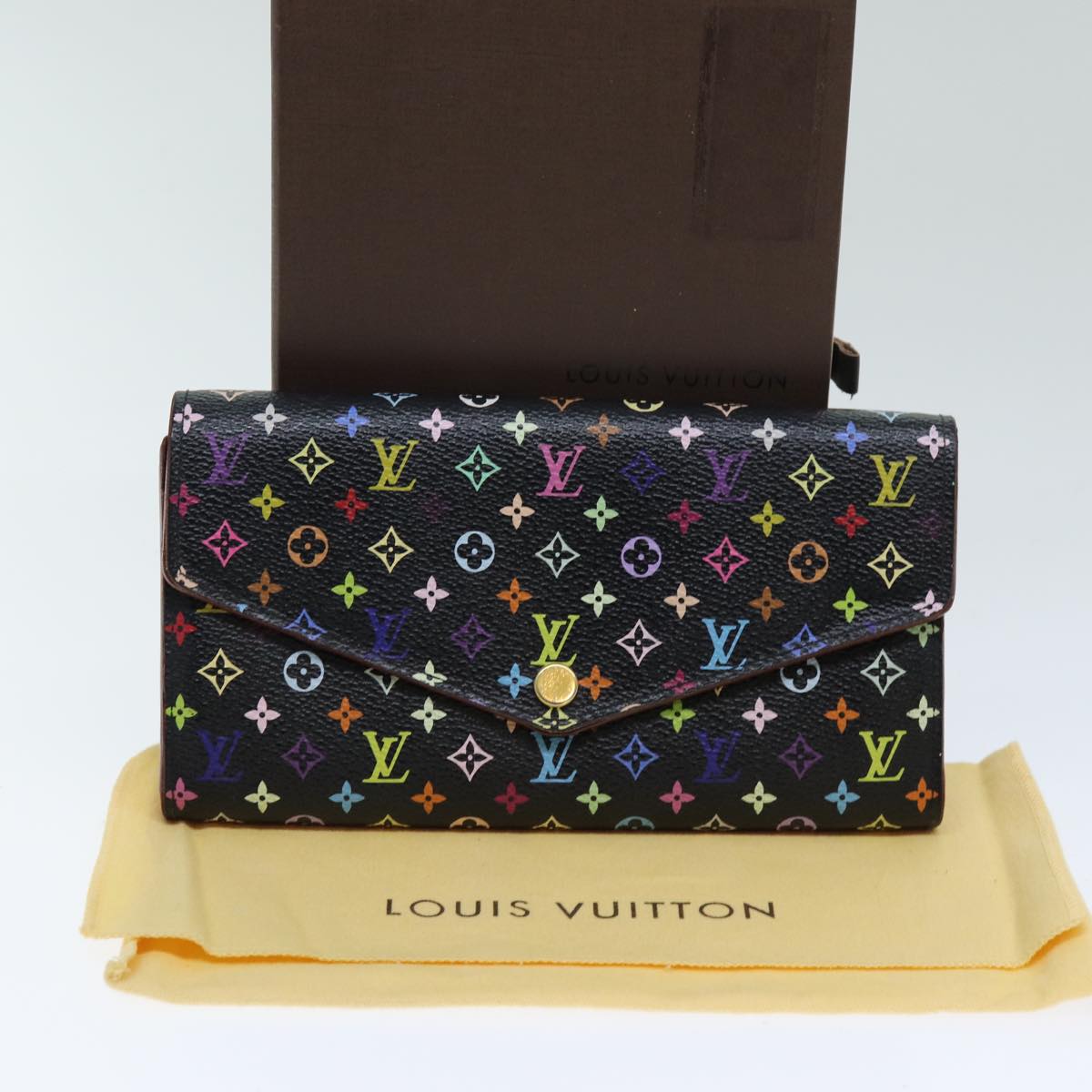 LOUIS VUITTON Monogram Multicolor PortefeuilleSarah Wallet M93747 Auth 75705