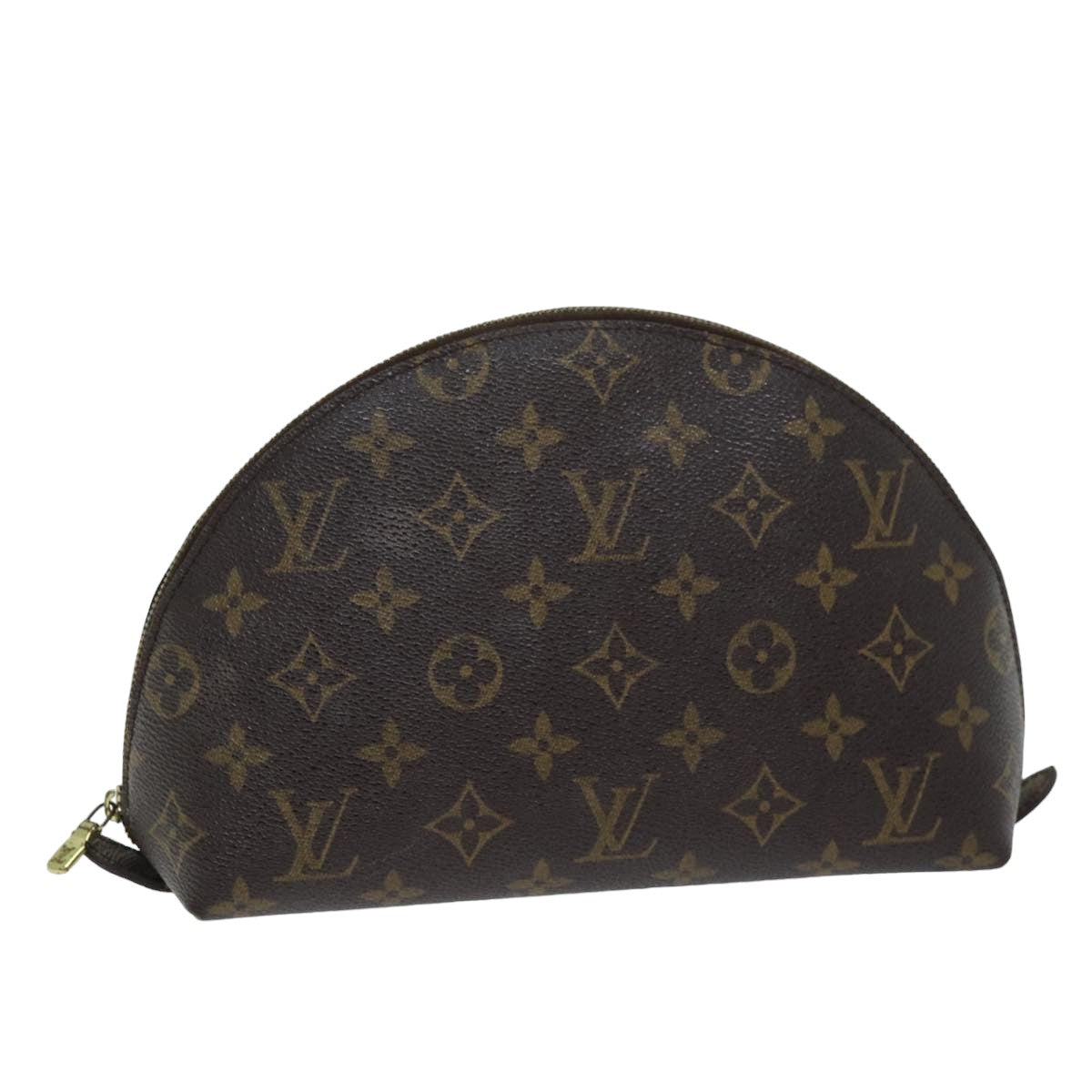 LOUIS VUITTON Monogram Trousse Demi Ronde Cosmetic Pouch M47520 LV Auth 75708