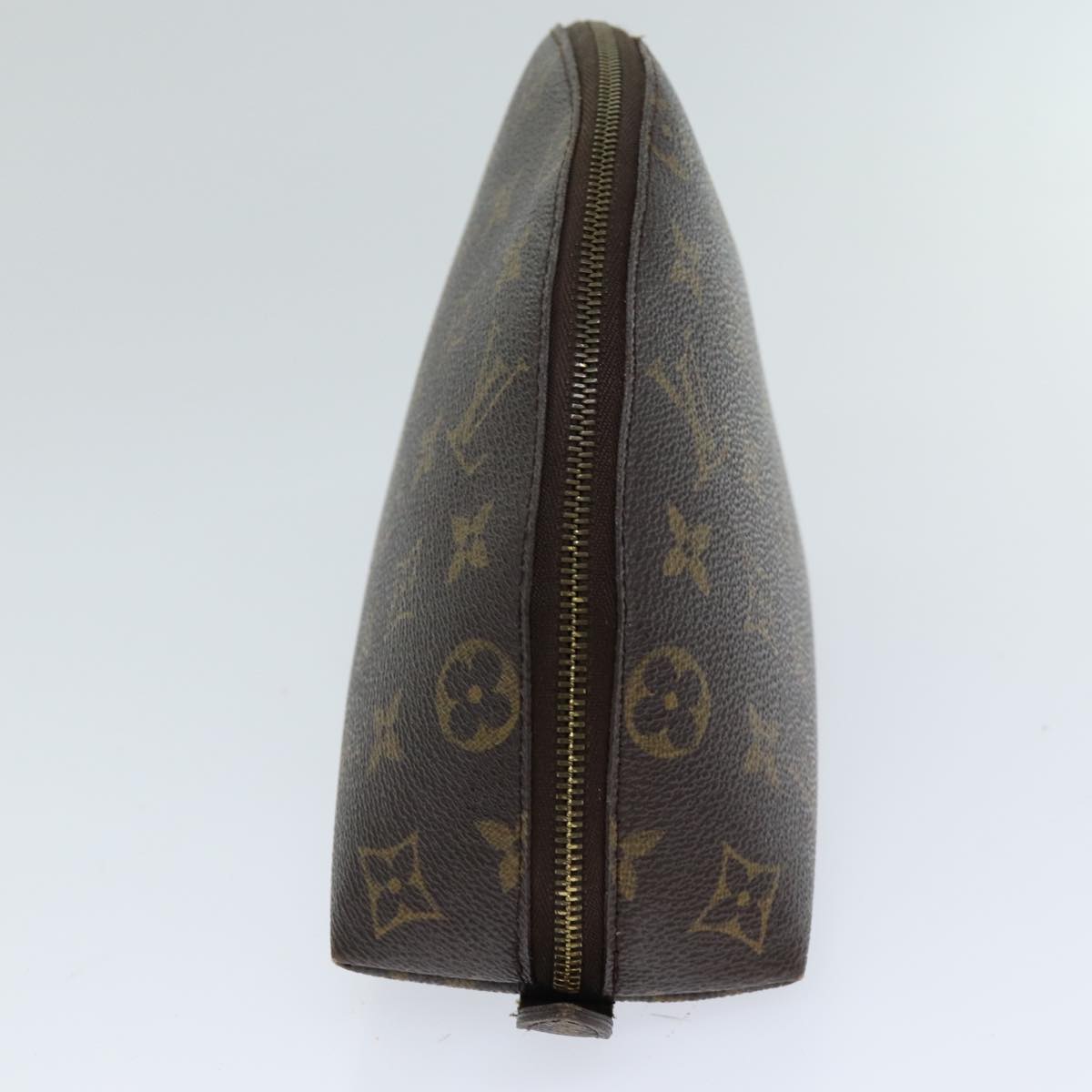 LOUIS VUITTON Monogram Trousse Demi Ronde Cosmetic Pouch M47520 LV Auth 75708