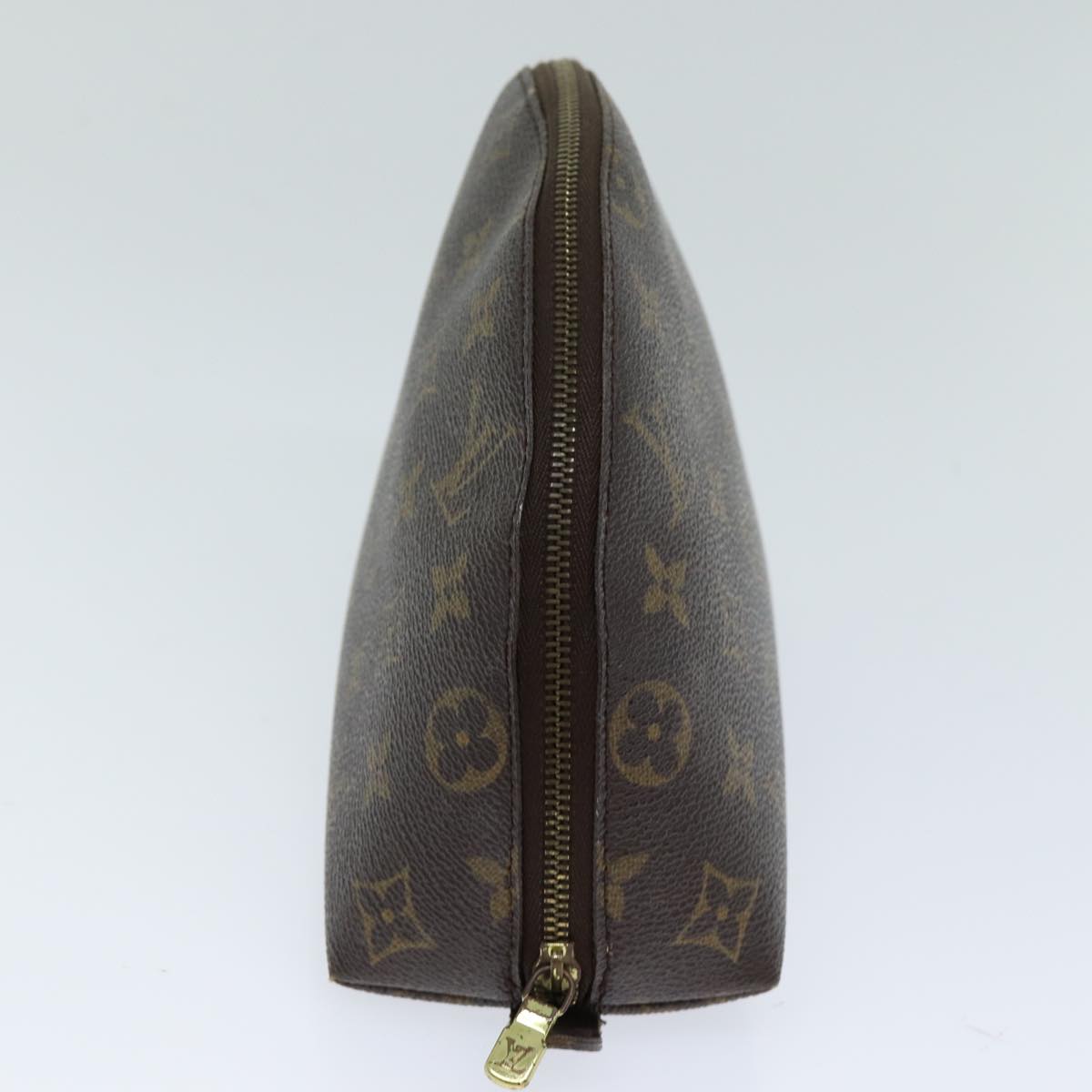 LOUIS VUITTON Monogram Trousse Demi Ronde Cosmetic Pouch M47520 LV Auth 75708