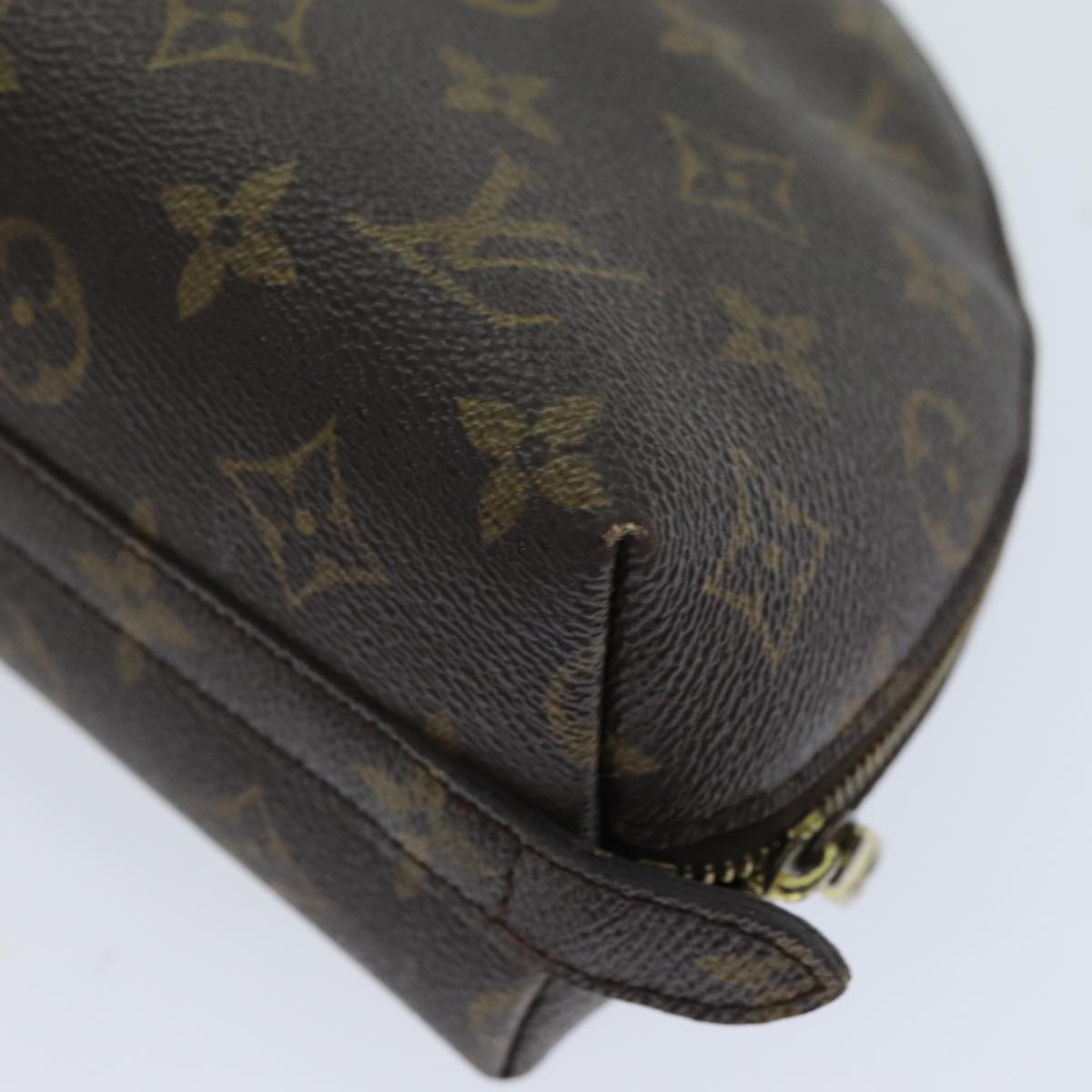 LOUIS VUITTON Monogram Trousse Demi Ronde Cosmetic Pouch M47520 LV Auth 75708