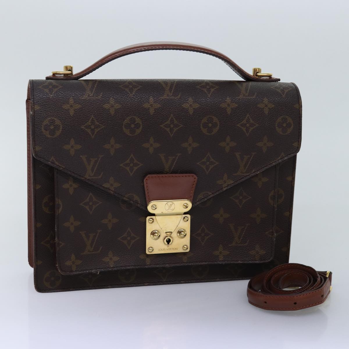 LOUIS VUITTON Monogram Monceau 28 Hand Bag 2way M51185 LV Auth 75727