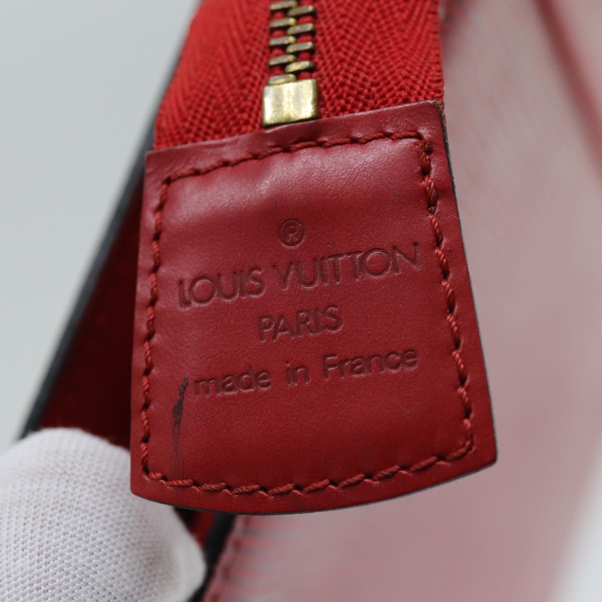 LOUIS VUITTON Epi Trousse Crete Clutch Bag Red M48407 LV Auth 75731