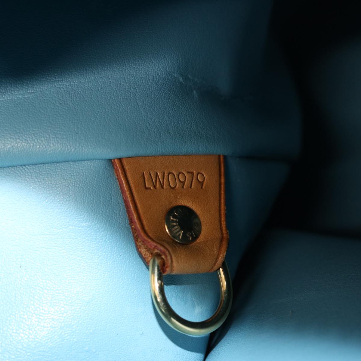LOUIS VUITTON Monogram Vernis Houston Hand Bag Baby Blue M91005 LV Auth 75758