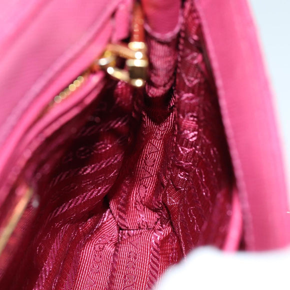 PRADA Chain Shoulder Bag Nylon Pink Auth 75800