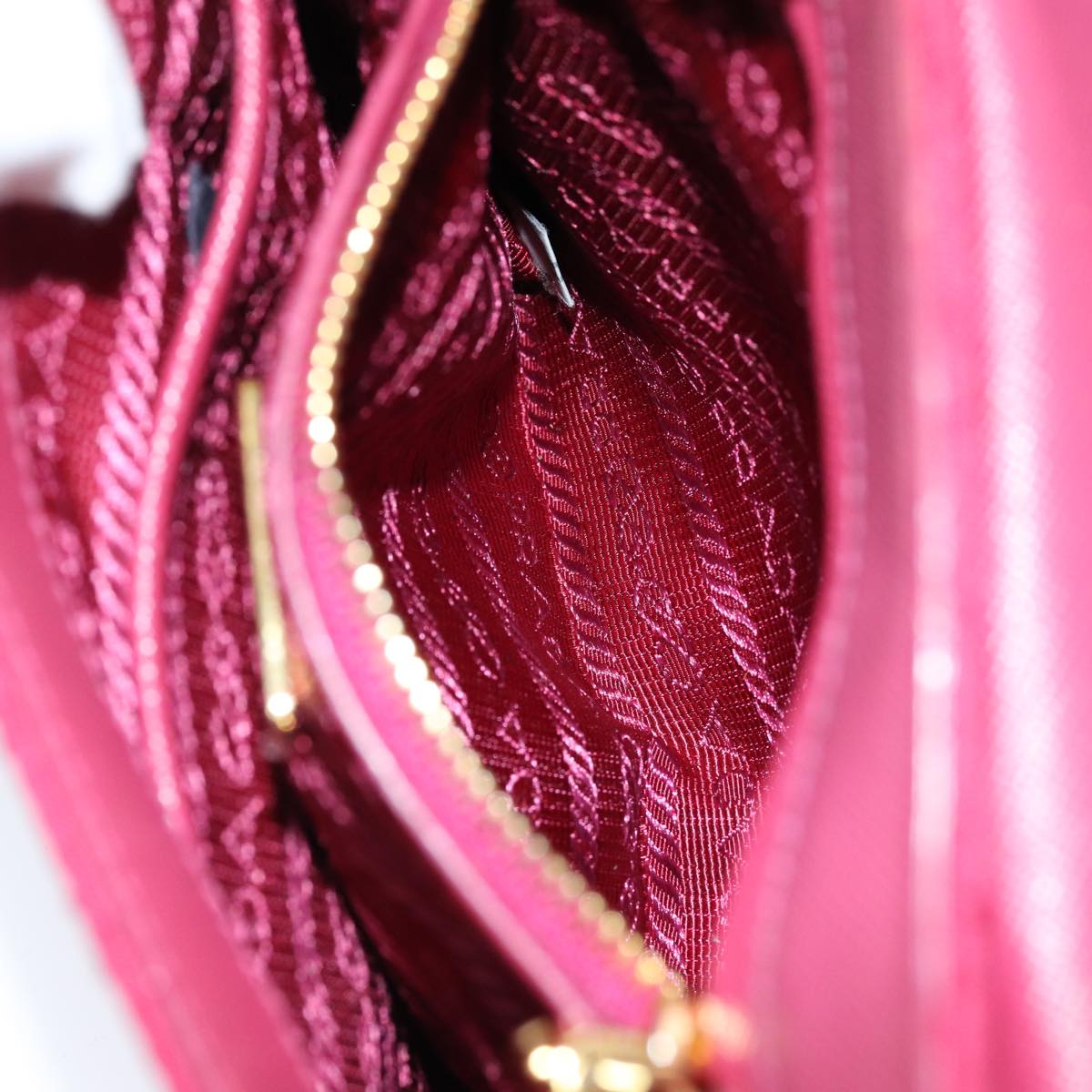 PRADA Chain Shoulder Bag Nylon Pink Auth 75800