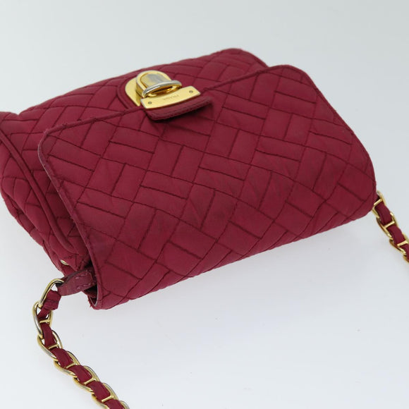 PRADA Schultertasche Kette Nylon Rosa Auth 75800