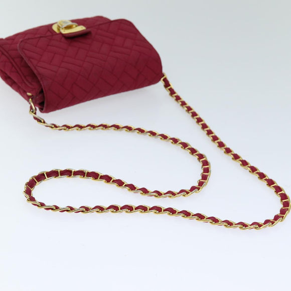PRADA Chain Shoulder Bag Nylon Pink Auth 75800
