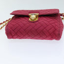 PRADA Chain Shoulder Bag Nylon Pink Auth 75800-5
